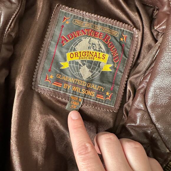 Vintage Wilsons Aviator adventure bound leather jacket motorcycle 2XL mens - Picture 10 of 10